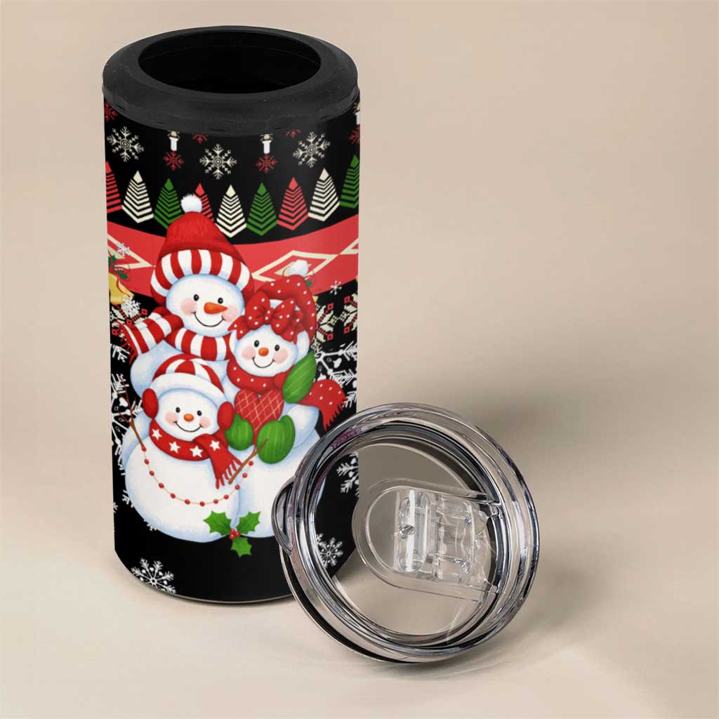 Lovely Snowman Christmas 4 in 1 Can Cooler Tumbler Xmas Holiday Patterns - Wonder Print Shop