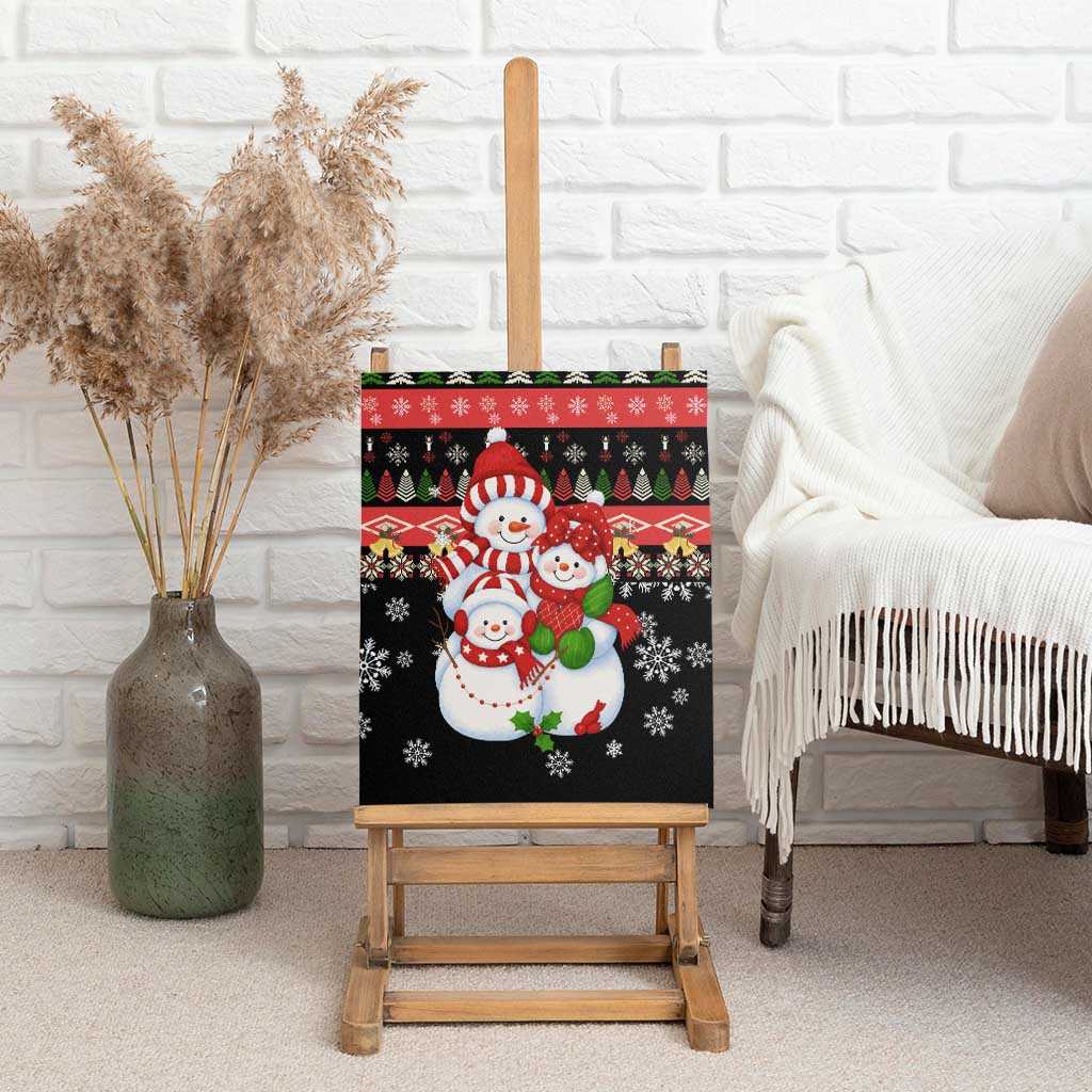 Lovely Snowman Christmas Canvas Wall Art Xmas Holiday Patterns - Wonder Print Shop