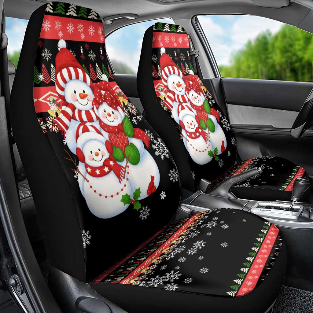 Lovely Snowman Christmas Car Seat Cover Xmas Holiday Patterns - Wonder Print Shop