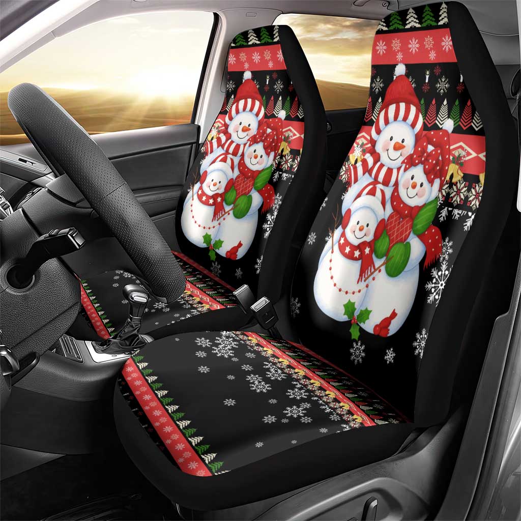 Lovely Snowman Christmas Car Seat Cover Xmas Holiday Patterns - Wonder Print Shop