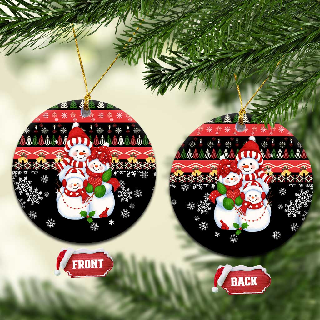 Lovely Snowman Christmas Ceramic Ornament Xmas Holiday Patterns - Wonder Print Shop