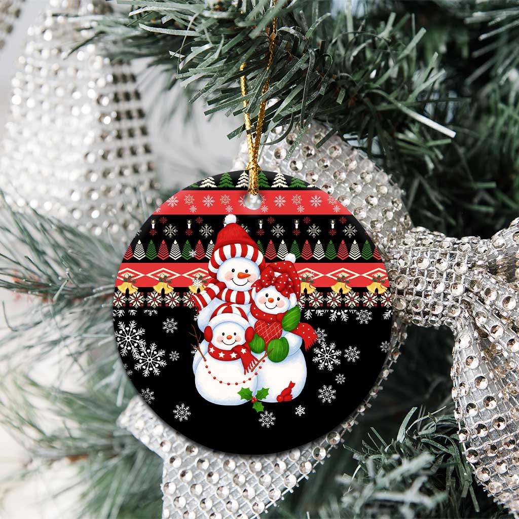 Lovely Snowman Christmas Ceramic Ornament Xmas Holiday Patterns - Wonder Print Shop