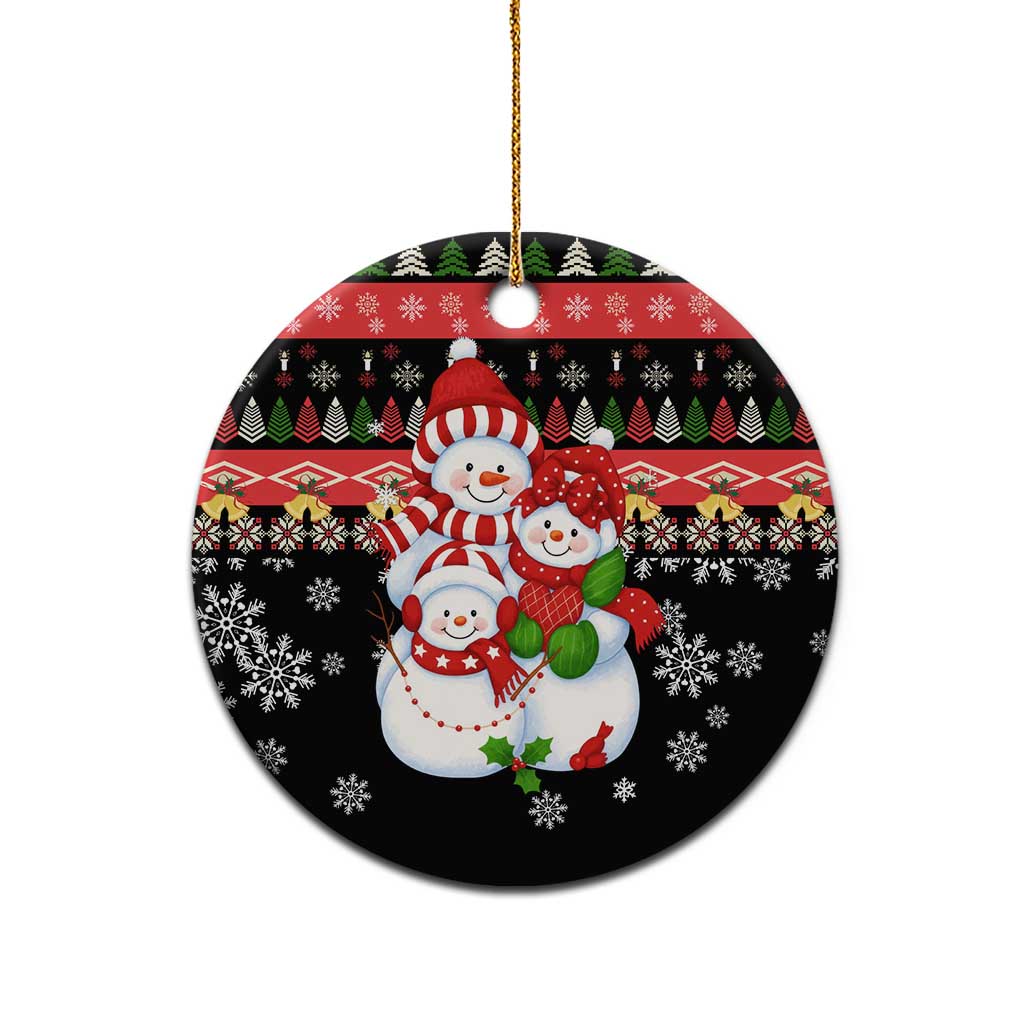 Lovely Snowman Christmas Ceramic Ornament Xmas Holiday Patterns - Wonder Print Shop