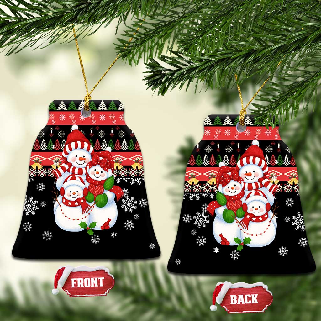 Lovely Snowman Christmas Ceramic Ornament Xmas Holiday Patterns - Wonder Print Shop