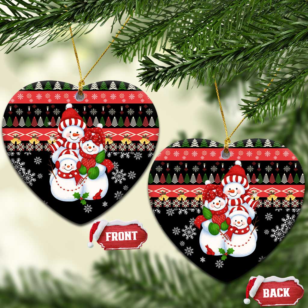 Lovely Snowman Christmas Ceramic Ornament Xmas Holiday Patterns - Wonder Print Shop