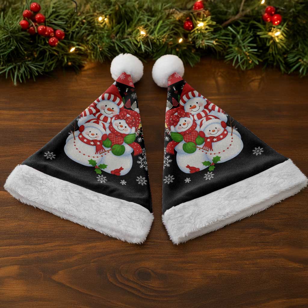 Lovely Snowman Christmas Santa Hat Xmas Holiday Patterns - Wonder Print Shop