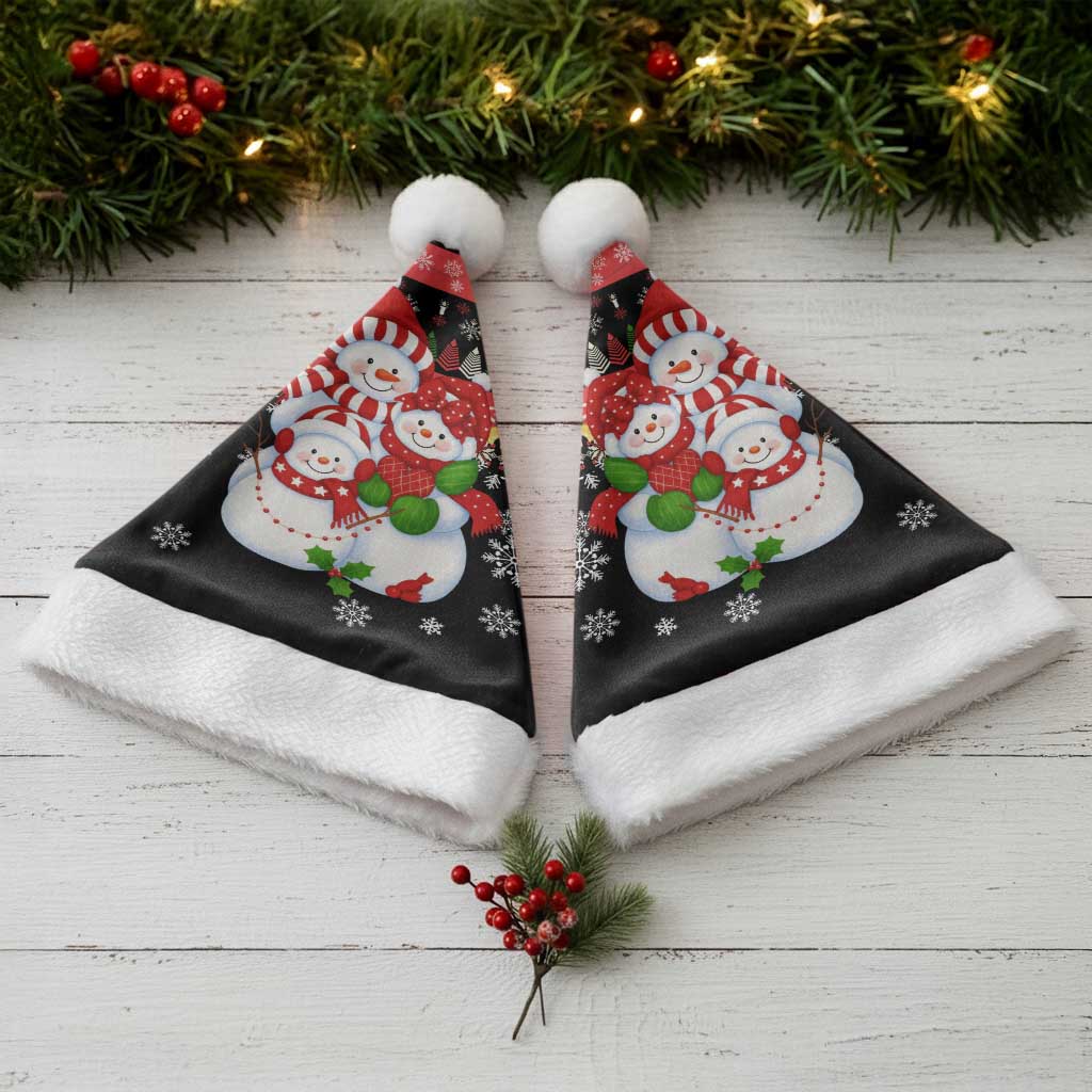 Lovely Snowman Christmas Santa Hat Xmas Holiday Patterns - Wonder Print Shop
