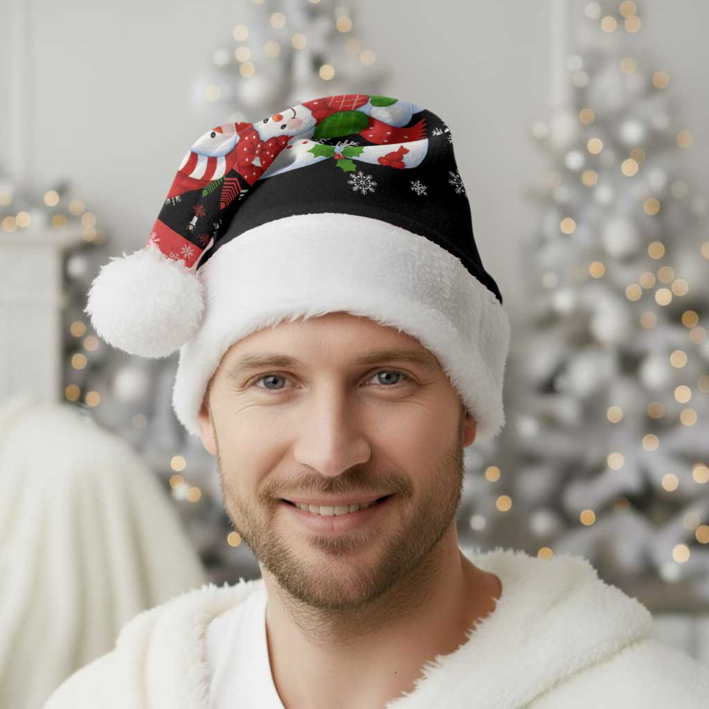Lovely Snowman Christmas Santa Hat Xmas Holiday Patterns - Wonder Print Shop