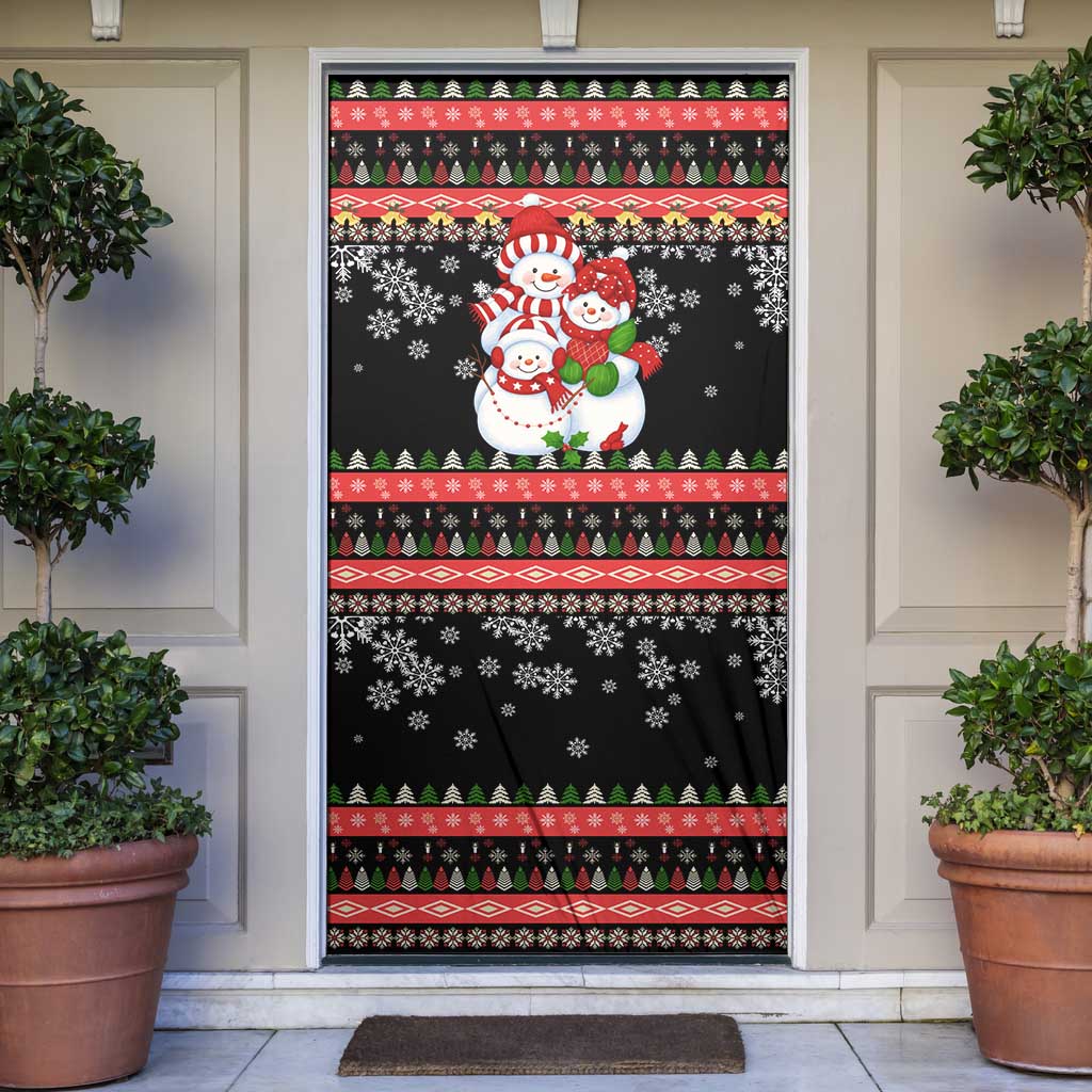 Lovely Snowman Christmas Door Cover Xmas Holiday Patterns - Wonder Print Shop