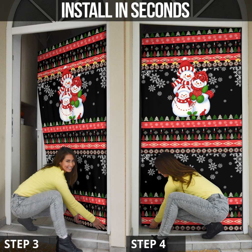 Lovely Snowman Christmas Door Cover Xmas Holiday Patterns - Wonder Print Shop