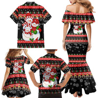 Lovely Snowman Christmas Family Matching Mermaid Dress and Hawaiian Shirt Xmas Holiday Patterns - Wonder Print Shop