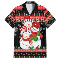 Lovely Snowman Christmas Family Matching Off The Shoulder Long Sleeve Dress and Hawaiian Shirt Xmas Holiday Patterns - Wonder Print Shop