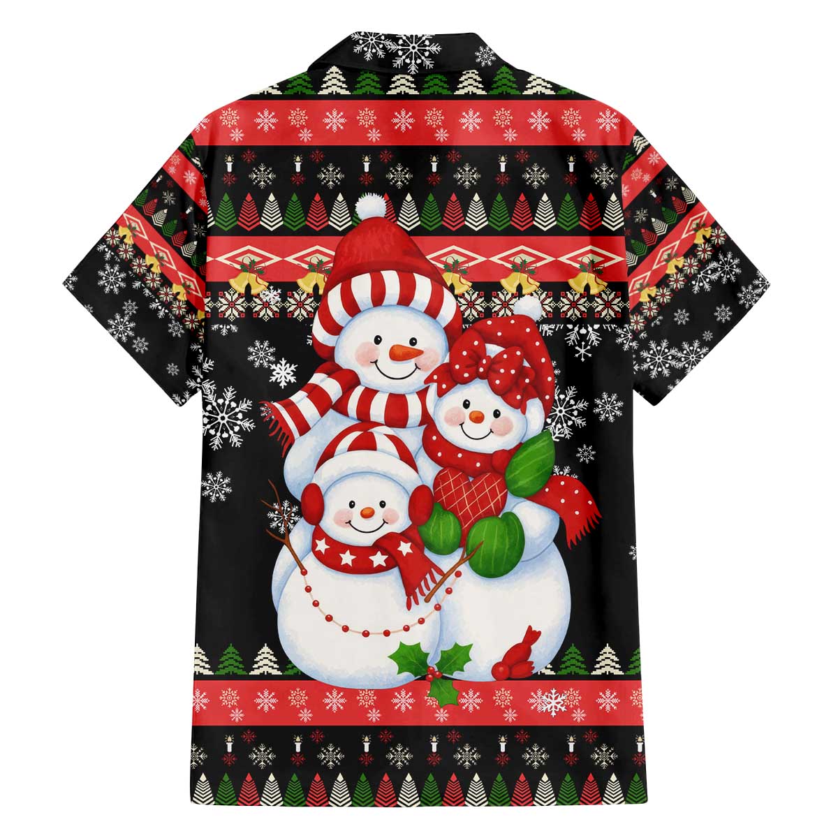 Lovely Snowman Christmas Family Matching Off The Shoulder Long Sleeve Dress and Hawaiian Shirt Xmas Holiday Patterns - Wonder Print Shop