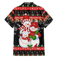 Lovely Snowman Christmas Family Matching Off The Shoulder Long Sleeve Dress and Hawaiian Shirt Xmas Holiday Patterns - Wonder Print Shop