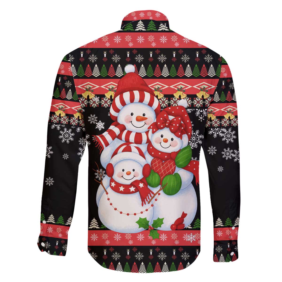 Lovely Snowman Christmas Family Matching Off The Shoulder Long Sleeve Dress and Hawaiian Shirt Xmas Holiday Patterns - Wonder Print Shop