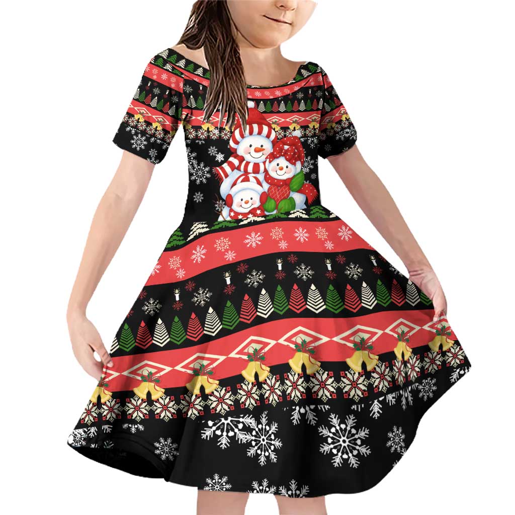 Lovely Snowman Christmas Family Matching Off Shoulder Short Dress and Hawaiian Shirt Xmas Holiday Patterns - Wonder Print Shop