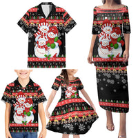 Lovely Snowman Christmas Family Matching Puletasi and Hawaiian Shirt Xmas Holiday Patterns - Wonder Print Shop