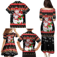Lovely Snowman Christmas Family Matching Puletasi and Hawaiian Shirt Xmas Holiday Patterns - Wonder Print Shop