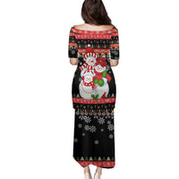 Lovely Snowman Christmas Family Matching Puletasi and Hawaiian Shirt Xmas Holiday Patterns - Wonder Print Shop
