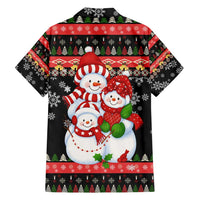 Lovely Snowman Christmas Family Matching Short Sleeve Bodycon Dress and Hawaiian Shirt Xmas Holiday Patterns - Wonder Print Shop