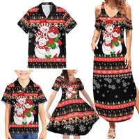 Lovely Snowman Christmas Family Matching Summer Maxi Dress and Hawaiian Shirt Xmas Holiday Patterns - Wonder Print Shop