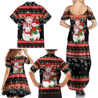 Lovely Snowman Christmas Family Matching Summer Maxi Dress and Hawaiian Shirt Xmas Holiday Patterns - Wonder Print Shop