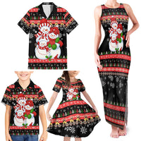 Lovely Snowman Christmas Family Matching Tank Maxi Dress and Hawaiian Shirt Xmas Holiday Patterns - Wonder Print Shop