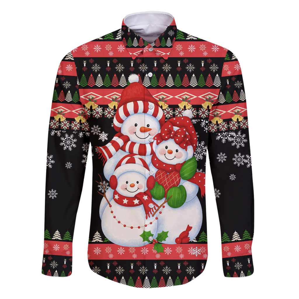 Lovely Snowman Christmas Family Matching Tank Maxi Dress and Hawaiian Shirt Xmas Holiday Patterns - Wonder Print Shop