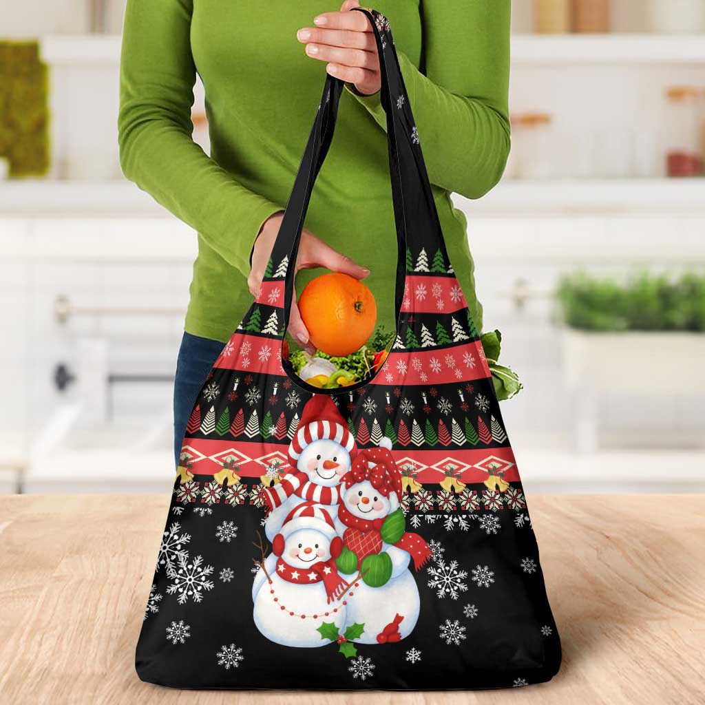 Lovely Snowman Christmas Grocery Bag Xmas Holiday Patterns - Wonder Print Shop
