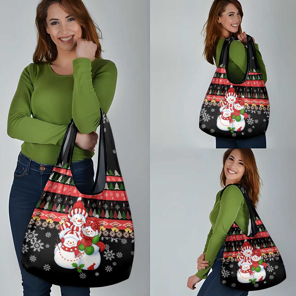 Lovely Snowman Christmas Grocery Bag Xmas Holiday Patterns - Wonder Print Shop