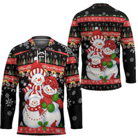 Lovely Snowman Christmas Hockey Jersey Xmas Holiday Patterns - Wonder Print Shop