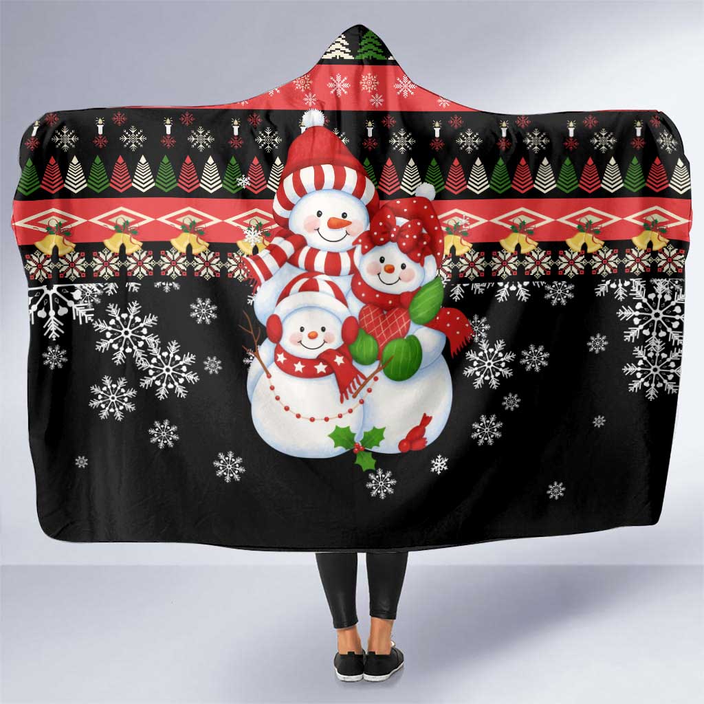 Lovely Snowman Christmas Hooded Blanket Xmas Holiday Patterns - Wonder Print Shop