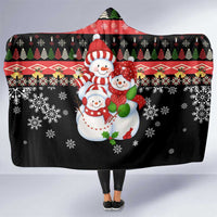 Lovely Snowman Christmas Hooded Blanket Xmas Holiday Patterns - Wonder Print Shop