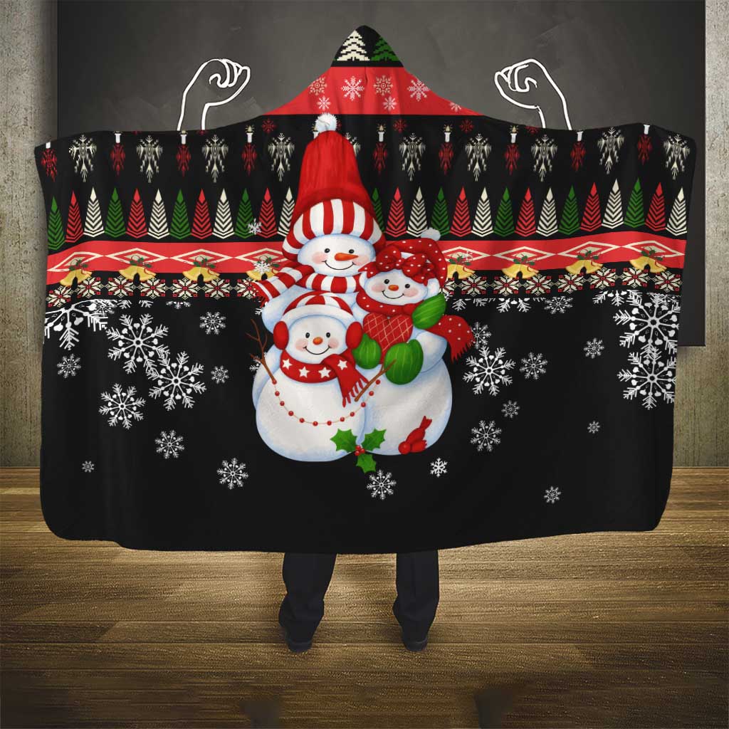 Lovely Snowman Christmas Hooded Blanket Xmas Holiday Patterns - Wonder Print Shop
