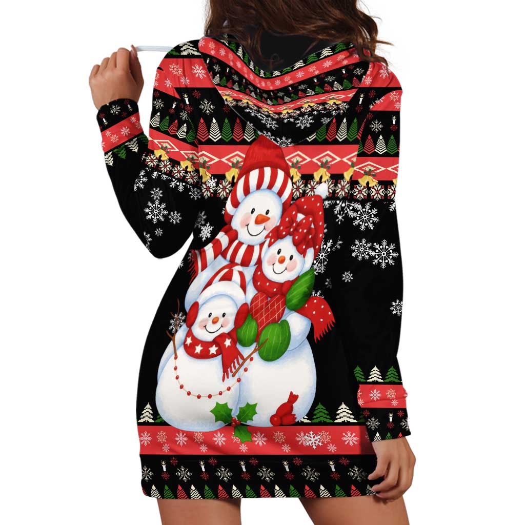 Lovely Snowman Christmas Hoodie Dress Xmas Holiday Patterns - Wonder Print Shop