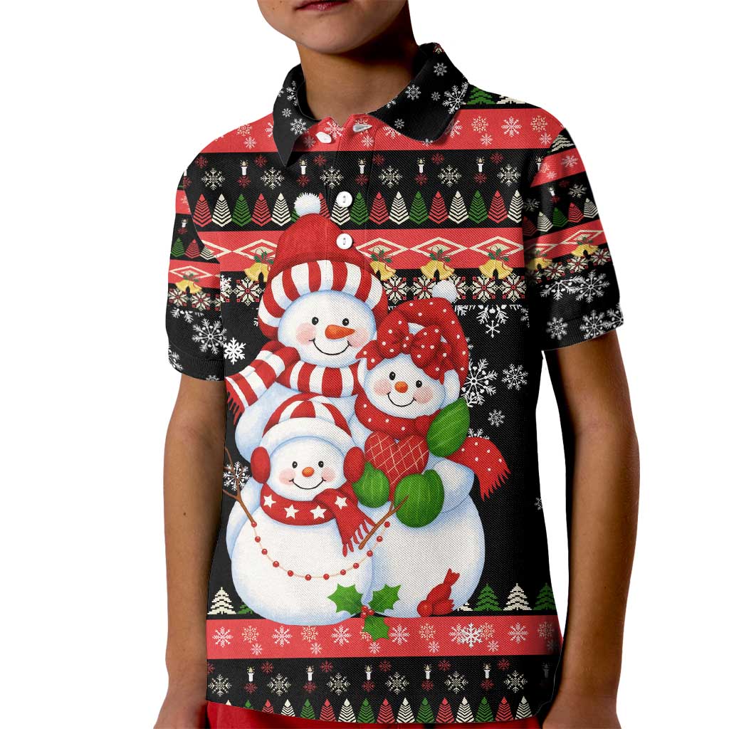 Lovely Snowman Christmas Kid Polo Shirt Xmas Holiday Patterns - Wonder Print Shop