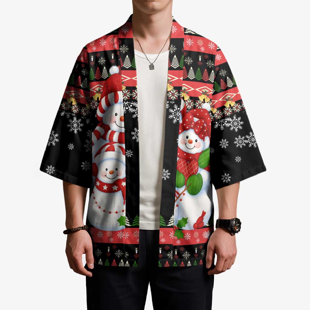 Lovely Snowman Christmas Kimono Xmas Holiday Patterns - Wonder Print Shop