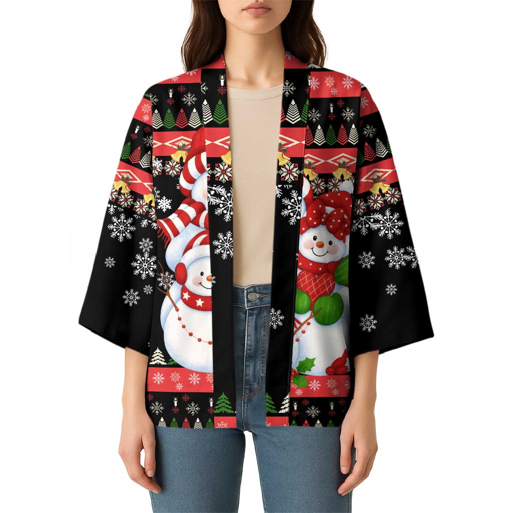 Lovely Snowman Christmas Kimono Xmas Holiday Patterns - Wonder Print Shop