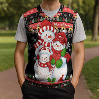 Lovely Snowman Christmas Knitted V-Neck Vest Xmas Holiday Patterns - Wonder Print Shop