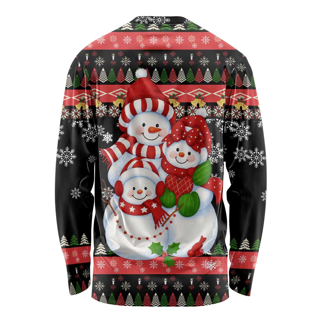 Lovely Snowman Christmas Long Sleeve Shirt Xmas Holiday Patterns - Wonder Print Shop
