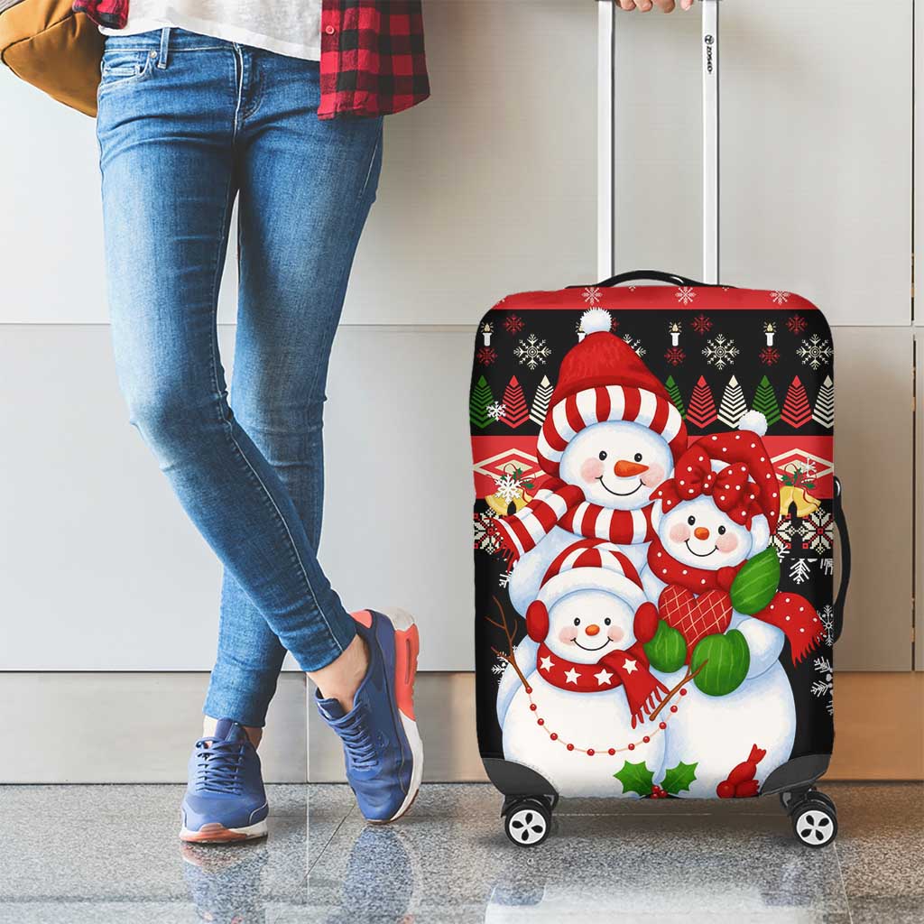 Lovely Snowman Christmas Luggage Cover Xmas Holiday Patterns - Wonder Print Shop