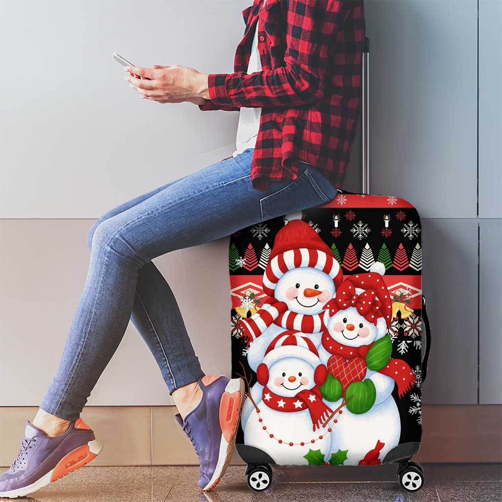 Lovely Snowman Christmas Luggage Cover Xmas Holiday Patterns - Wonder Print Shop