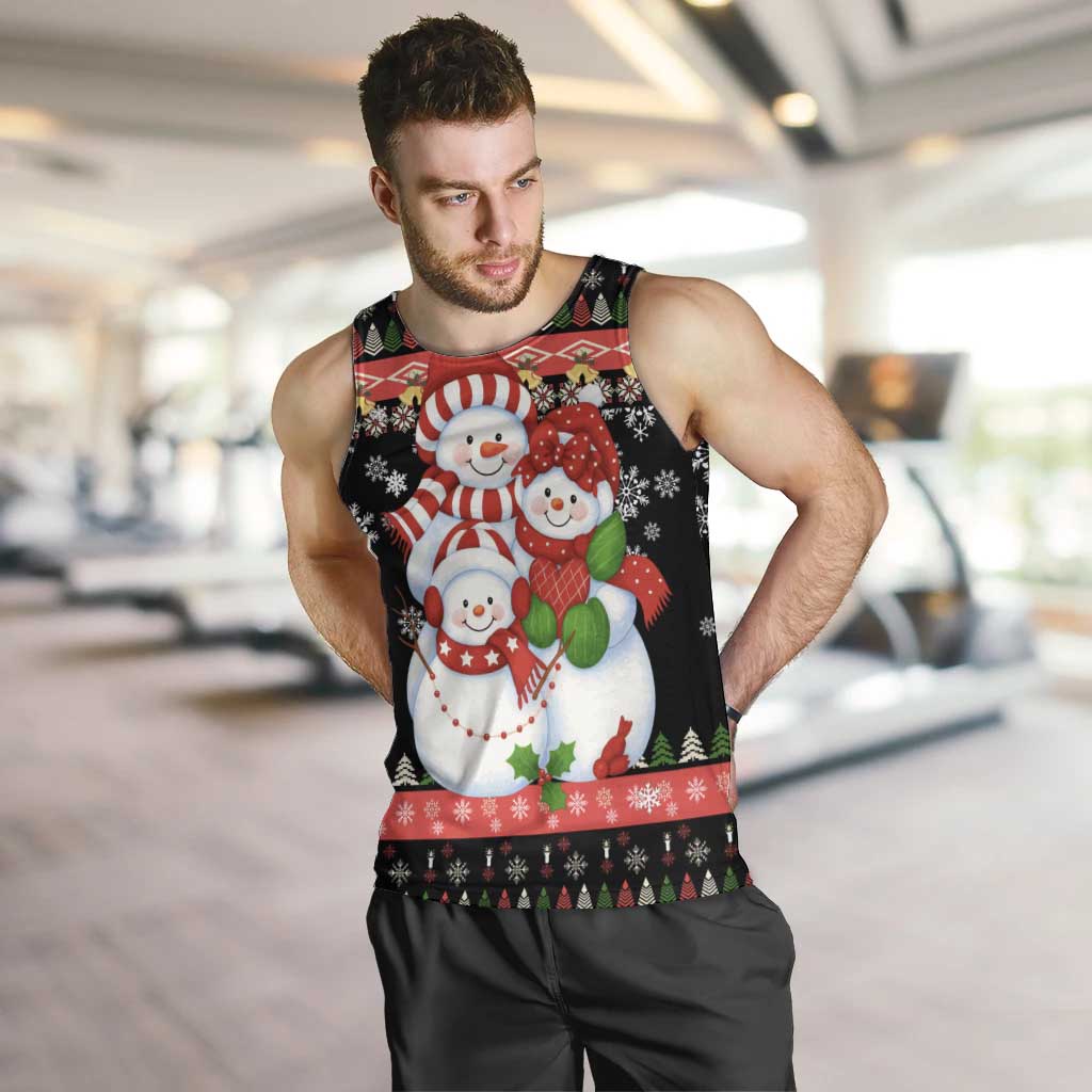 Lovely Snowman Christmas Men Tank Top Xmas Holiday Patterns - Wonder Print Shop