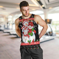Lovely Snowman Christmas Men Tank Top Xmas Holiday Patterns - Wonder Print Shop