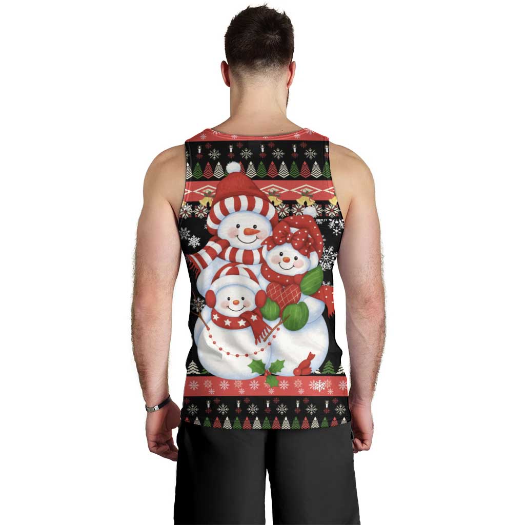 Lovely Snowman Christmas Men Tank Top Xmas Holiday Patterns - Wonder Print Shop
