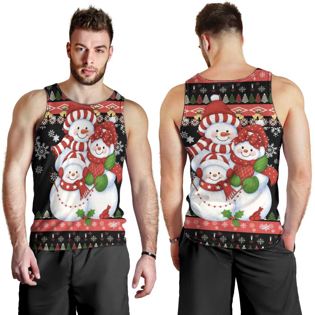 Lovely Snowman Christmas Men Tank Top Xmas Holiday Patterns - Wonder Print Shop