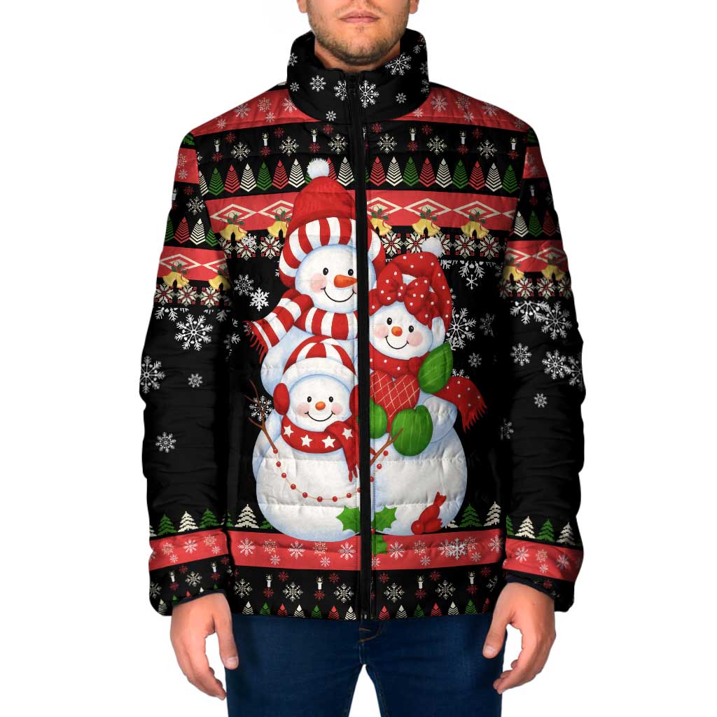 Lovely Snowman Christmas Padded Jacket Xmas Holiday Patterns - Wonder Print Shop
