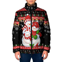 Lovely Snowman Christmas Padded Jacket Xmas Holiday Patterns - Wonder Print Shop