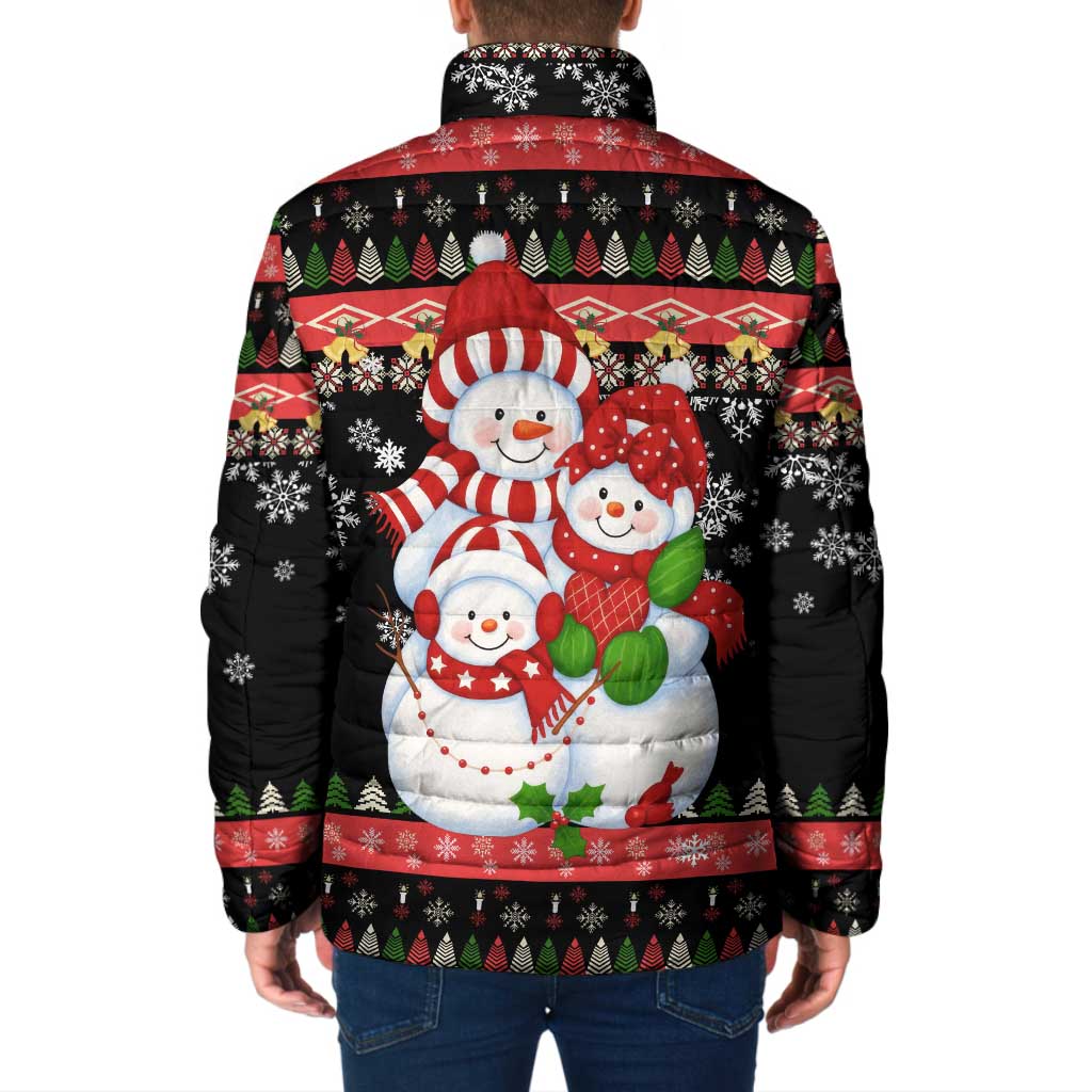 Lovely Snowman Christmas Padded Jacket Xmas Holiday Patterns - Wonder Print Shop