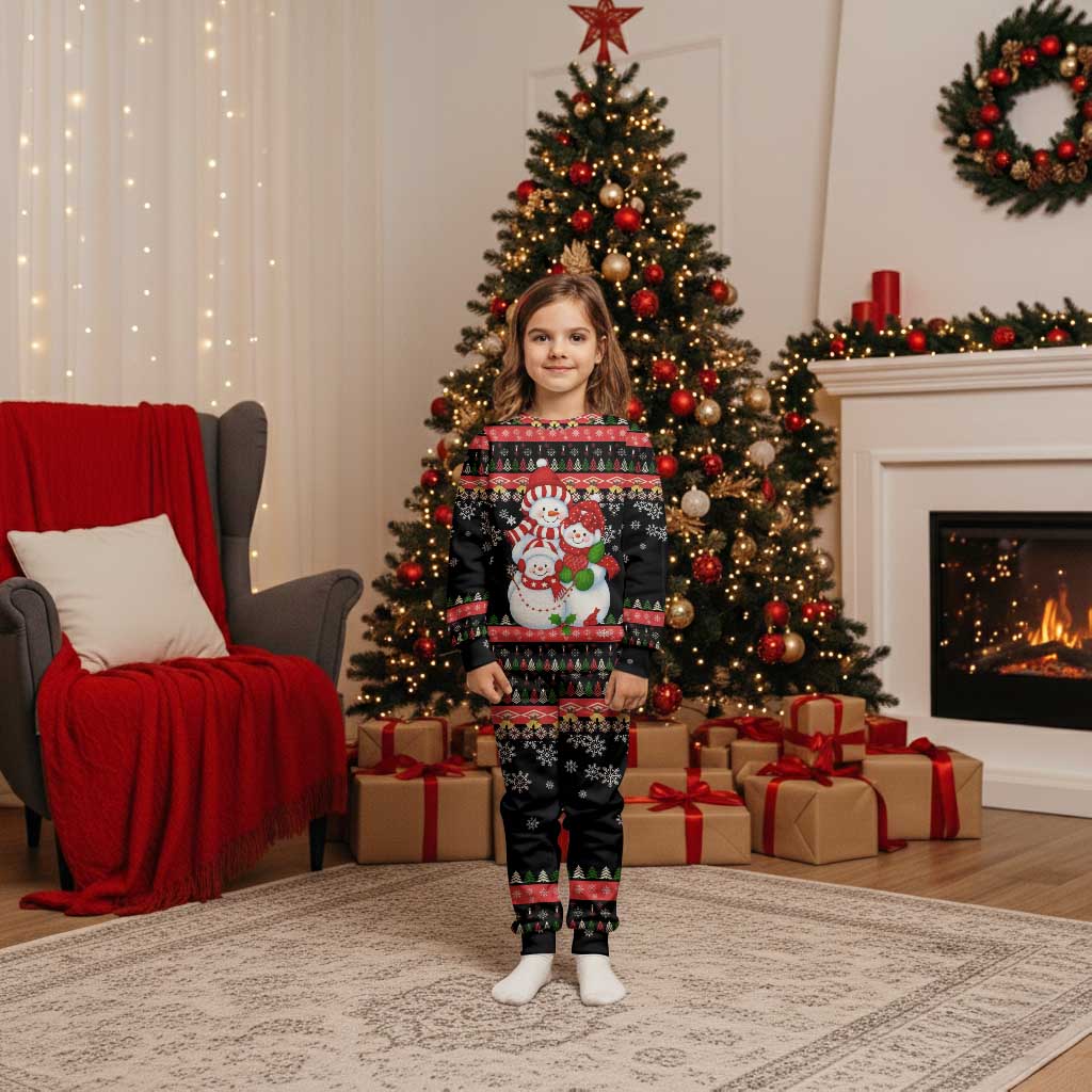 Lovely Snowman Christmas Pajama Set Xmas Holiday Patterns - Wonder Print Shop